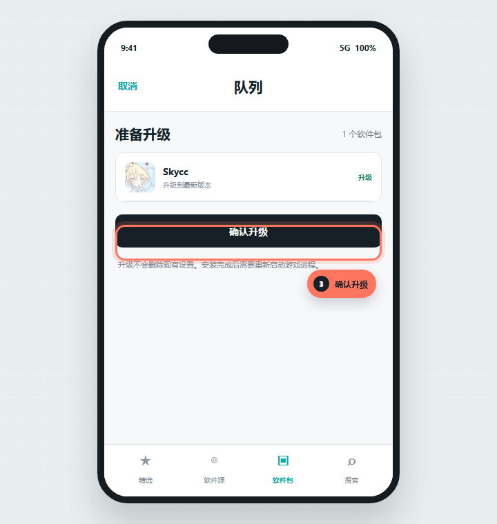确认升级 Skycc 到最新版本